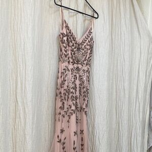 MARINA Blush Pink Embellished Prom Dress